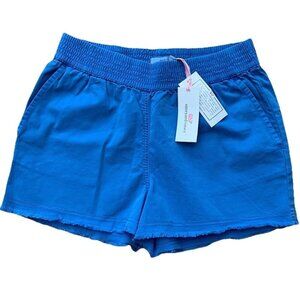 Vineyard Vines Women's Pull On Every Day Shorts Blue Raw Hem Coastal Size XS New